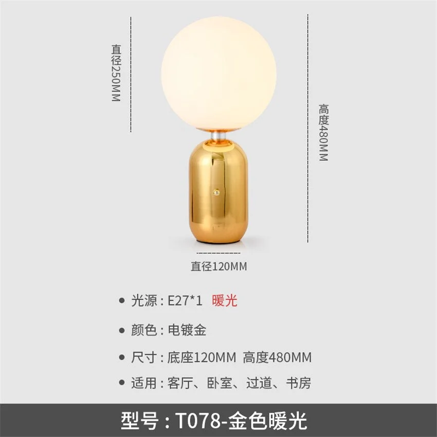 Modern LED Table Lights Golden Bedroom Bedside Table Lamps Warm Art Ball Table Lamp Lighting Decor Sconce Lamps Lights Fixtures