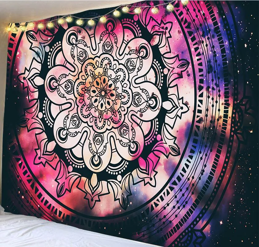 India Mandala Tapestry Wall Hanging Boho Decor Wall Cloth Tapestries Psychedelic Hippie Night Moon Tapestry Mandala Wall Carpet