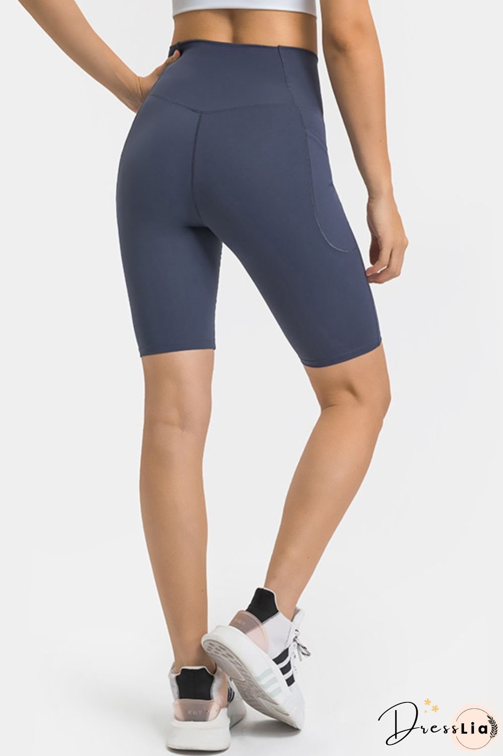 High Waist Biker Shorts with Pockets