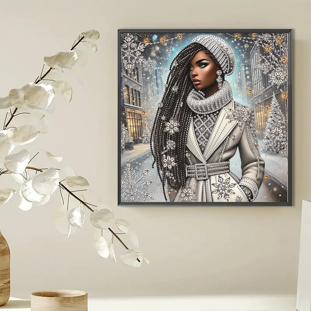 Diamond Painting - Partial Special Shaped Drill - Winter Black Beauty(Canvas|30x30cm)