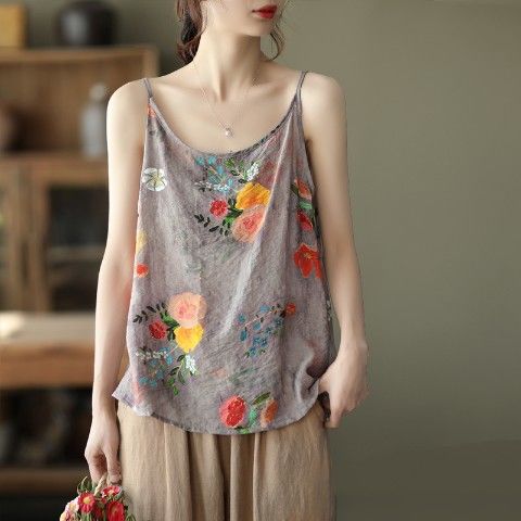 Comfortable All-match Sleeveless Printed Tank & Camis