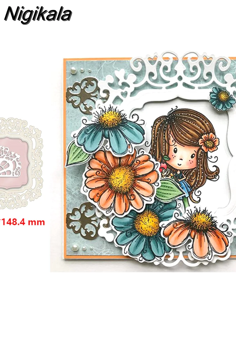 Nigikala Square Circle Oval Heart Frame Butterfly Border Cutting Dies for DIY Scrapbooking Valentine's Cards Crafts New 2023