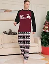 Family Striped Deer Letter Print Christmas Parent Child Holiday Pajamas