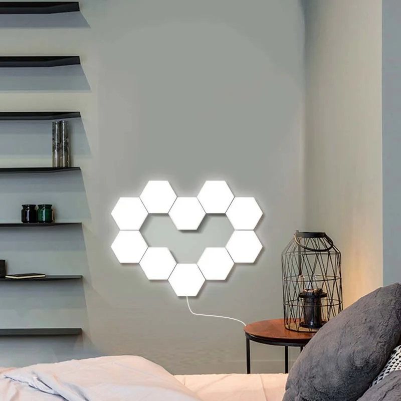 NEW Touch Sensitive Hexagonal Lamps Quantum Modular LED Night Light Hexagons Creative Living Room Bedside Decoration Wall Lamp