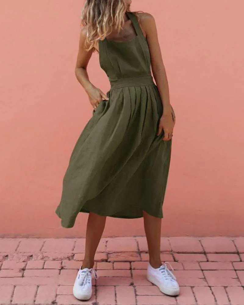 Backless Lace Up Summer Dress
