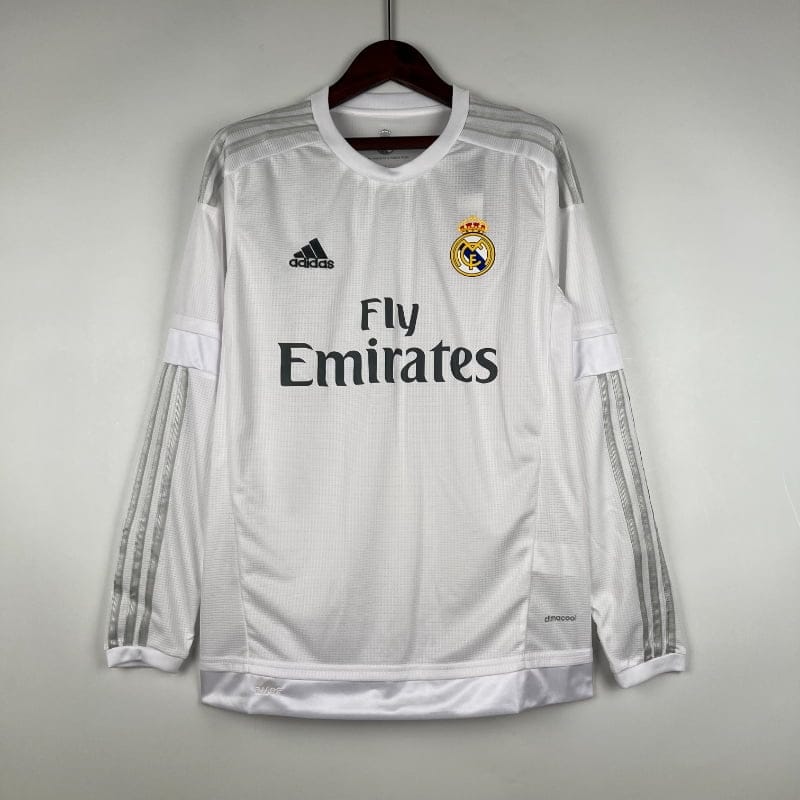 Retro 2015-16 Long Sleeve Real Madrid Soccer Jersey Home