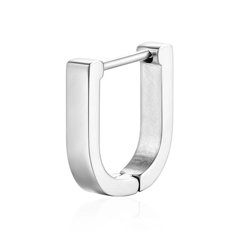 1 Piece Hip-Hop Rock Minimalist Star Heart Shape Metal Button 304 Stainless Steel Copper Gold Plated Hoop Earrings