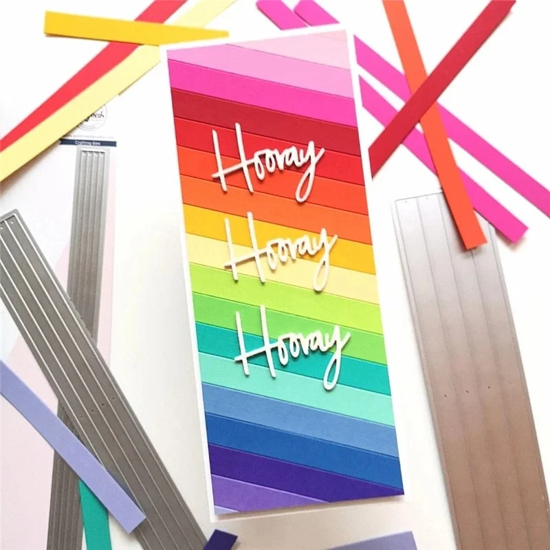 Metal Cutting Dies long Rectangular strip background card Scrapbooking Stencil Cut Die For DIY Card Crafts Handmade