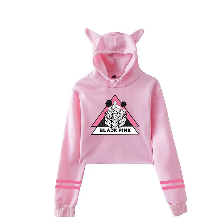 BLACKPINK Logo Cropped Hoodie