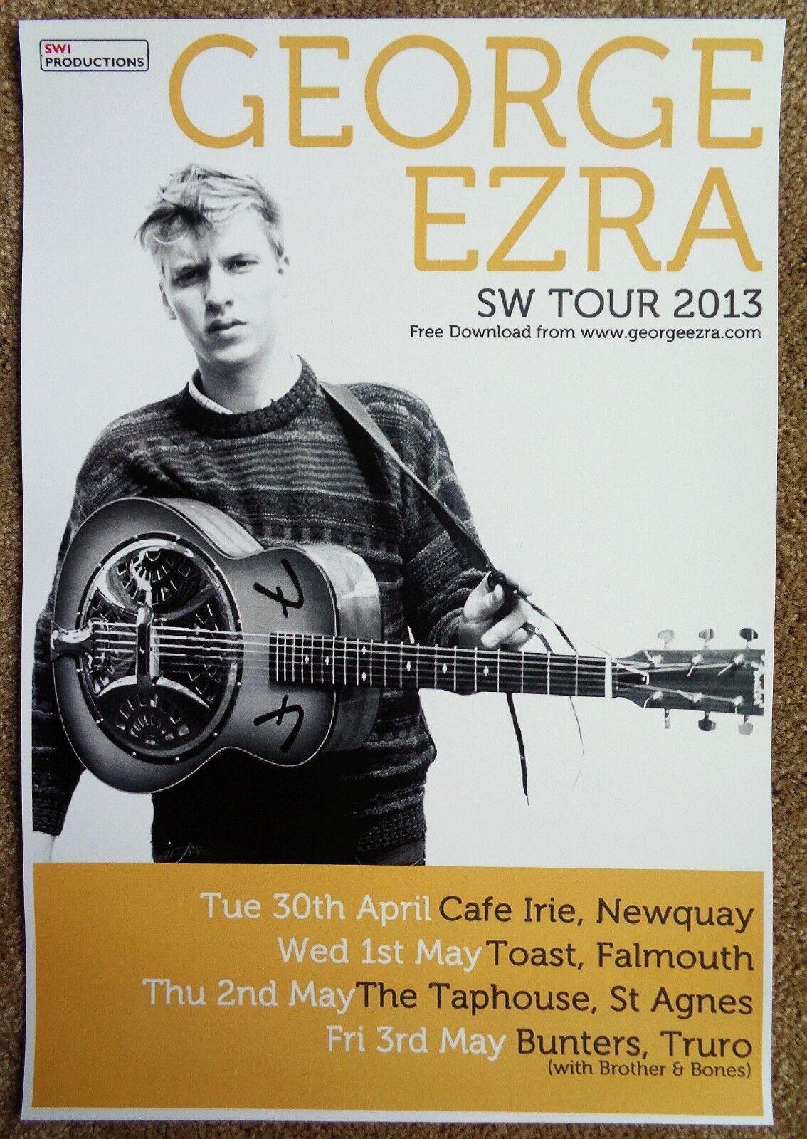 GEORGE EZRA 2013 Tour POSTER Gig UK Concert