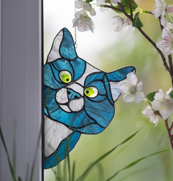 💖Stained Glass Cat Window Hanger🐱 BUY 2 GET EXTRA 10 OFF