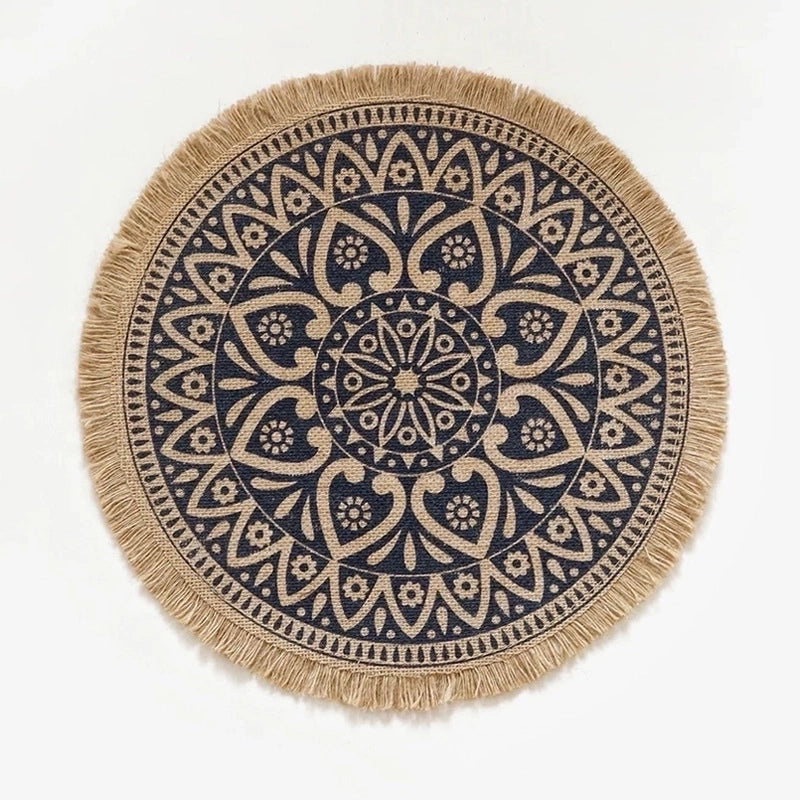 Retro Flower Jute Placemat