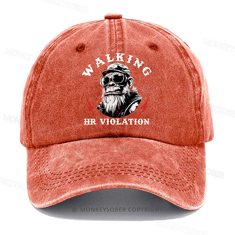Walking HR Violation Washed Baseball Caps
