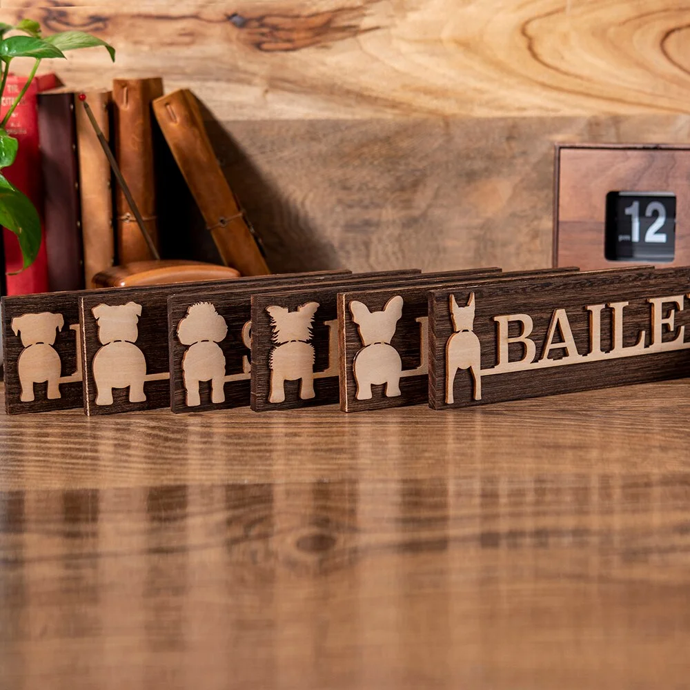 Personalisable Wooden Dog Ornaments Decoration For Wall Wood Sign Dog Signs for Home Decor Dog Lover Gifts Pet Wall Hanging Sign