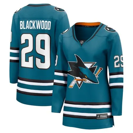 Women's San Jose Sharks #29 Mackenzie Blackwood  Teal Home Player Jersey
