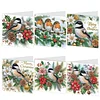 (US Only)6PCS DIY Diamond Art Greeting Cards Christmas Bird Congratulations Cards & Gifts