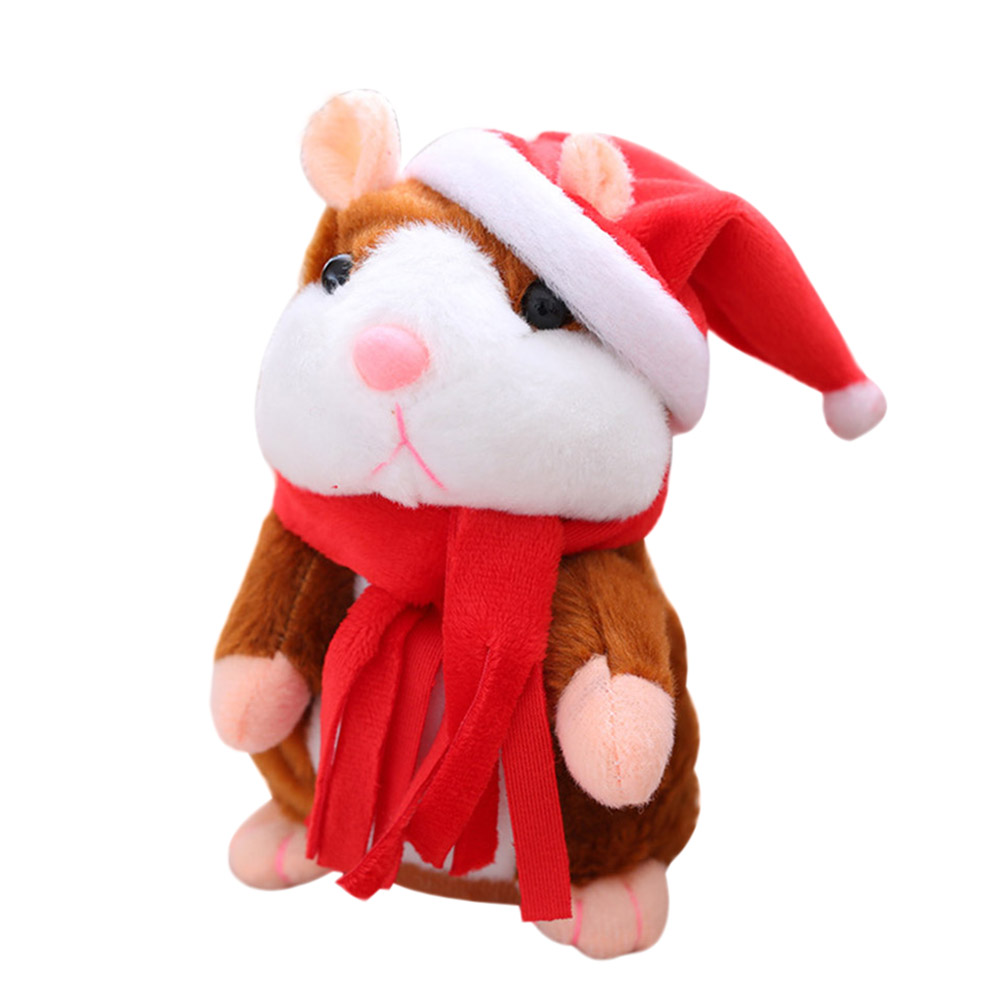 

Christmas Recording Electric Hamster Talking Speaking Nodding Mouse Toys, Light brown, 501 Original