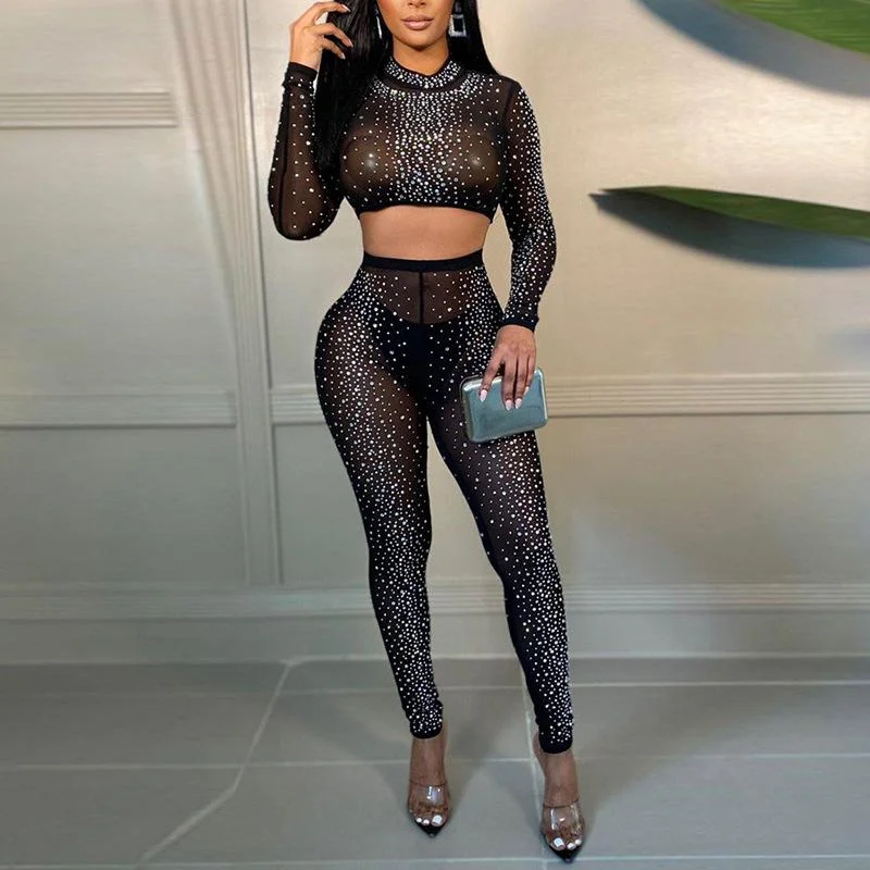 Rhinestone sexy evening dress-zachics
