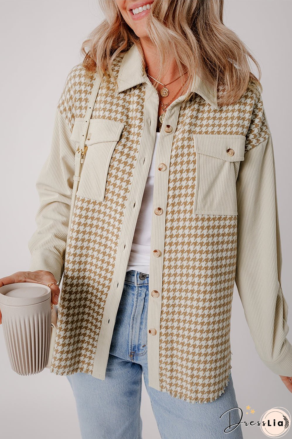 Houndstooth and Corduroy Shacket