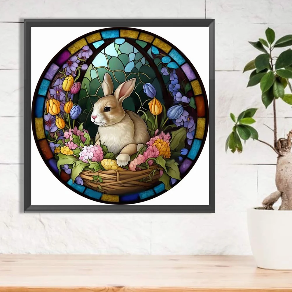 Diamond Painting - Full Round Drill - Stained Glass Dolphin(Canvas|30*30cm)