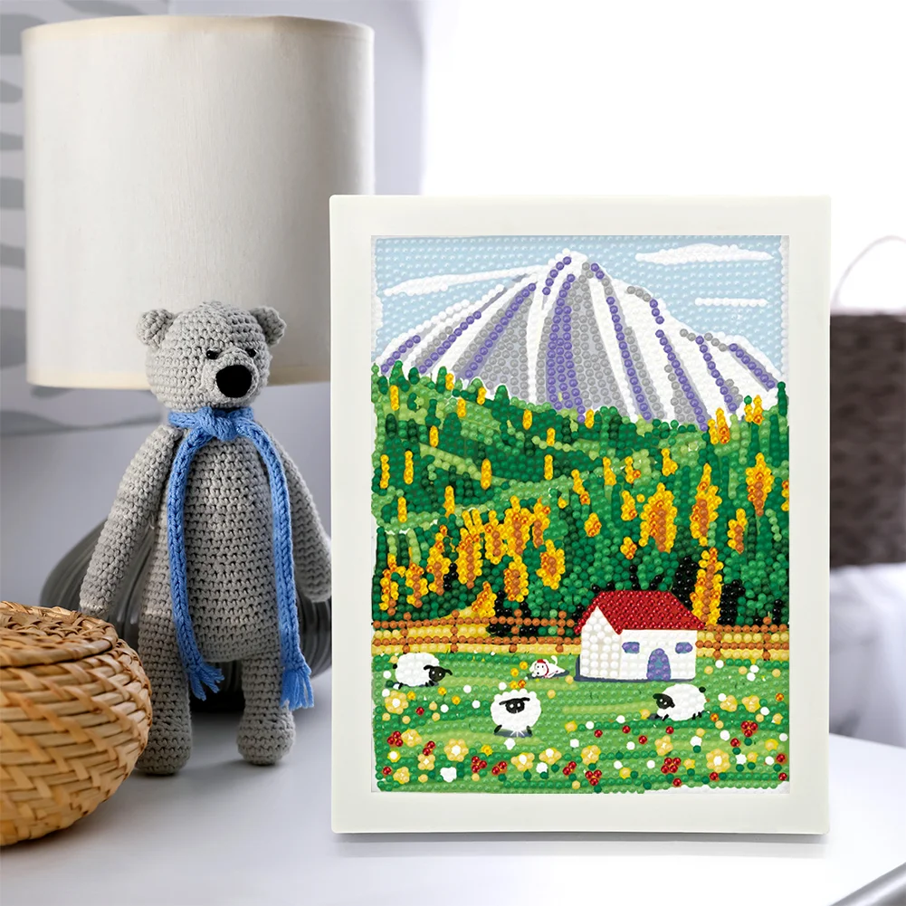 DIY Landscape Full Drill Diamond Painting for Beginners(Canvas|15*20cm)【with Plastic Frame】