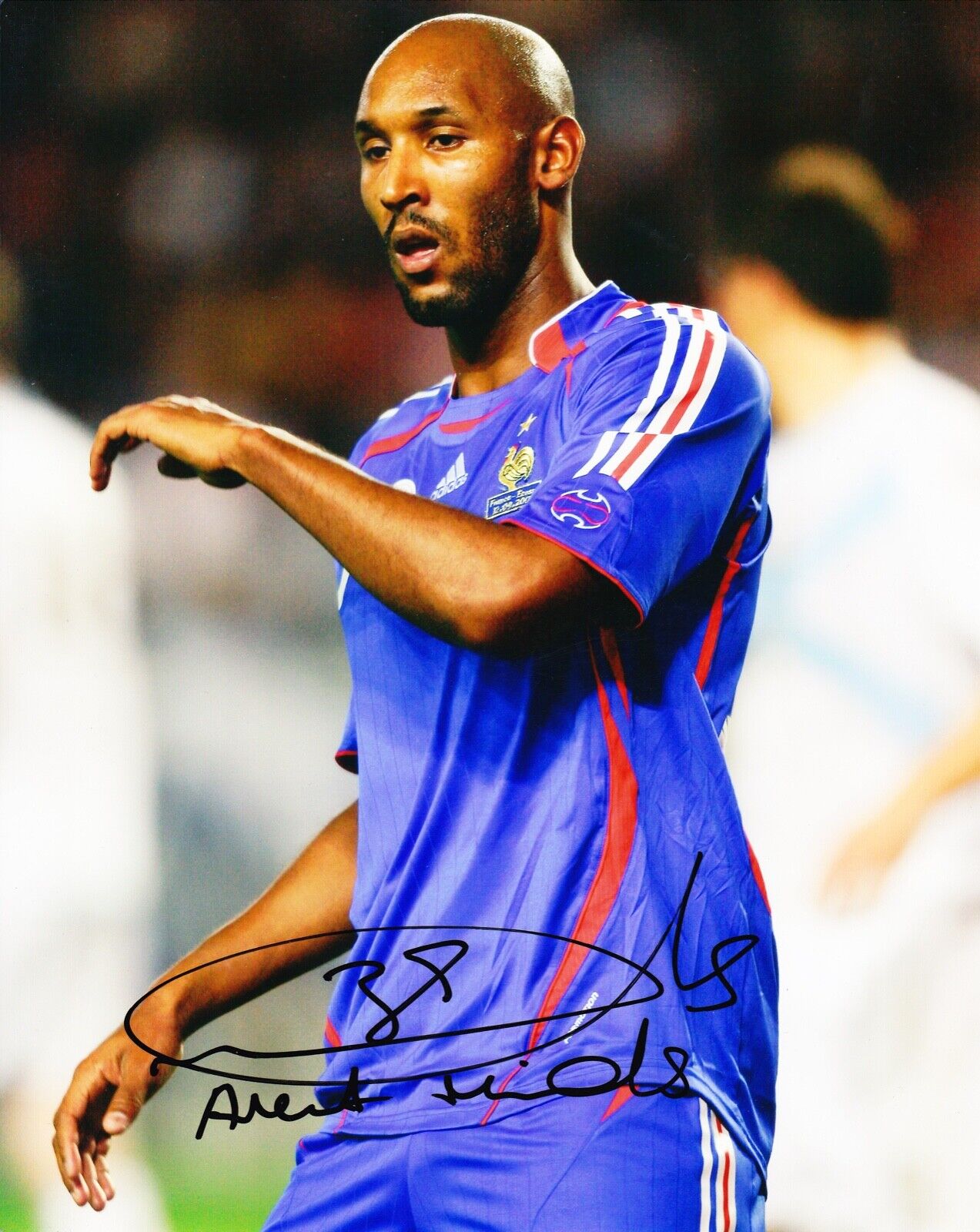 Nicolas Anelka SIGNED 10X8 Photo Poster painting France Genuine Autograph AFTAL COA (A)