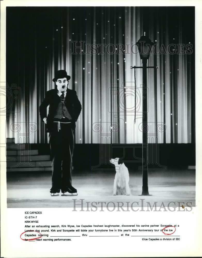 Press Photo Poster painting Entertainer Kirk Wyse for the Ice Capades