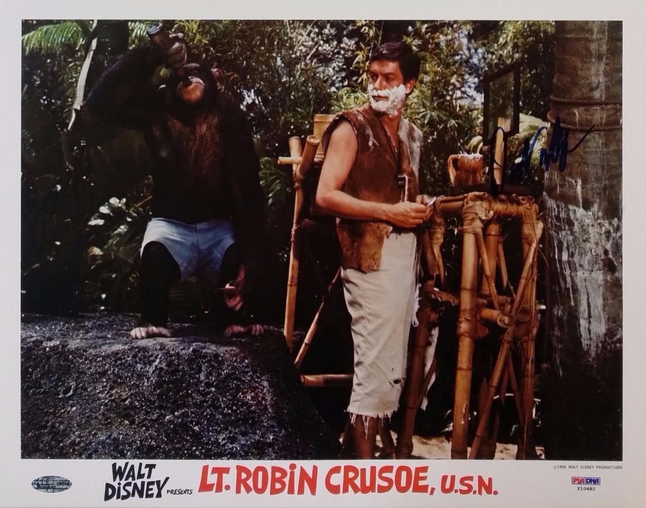 Dick Van Dyke signed Lt. Robin Crusoe original 11x14 Lobby Card Photo Poster painting PSA/DNA