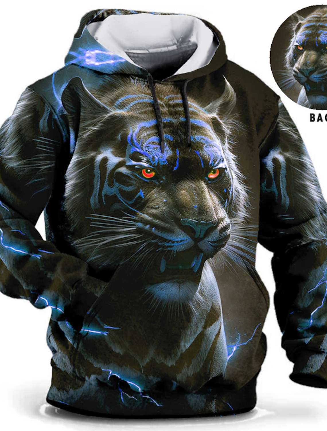 Destinybetclub New Graphic Lion Men's Fashion 3D Print Hoodie Streetwear Hoodies Long Sleeve Hooded Print Front Pocket Spring Hoodie Sweatshirt