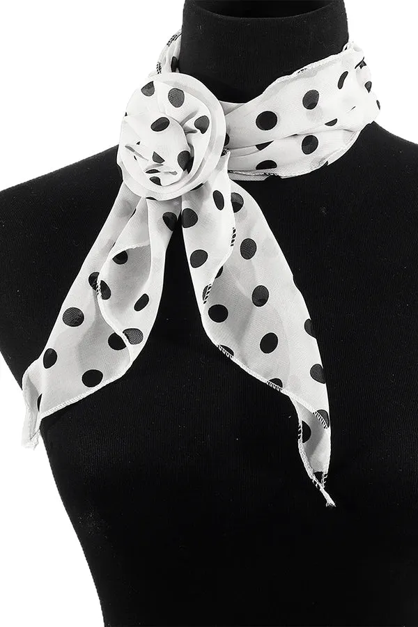 Fashionable and Versatile Leopard Print Polka Dot Rose Scarf