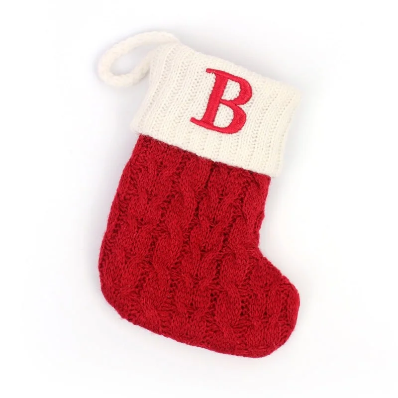 Christmas Red Socks Alphabet Knitting Christmas-Tree Pendant