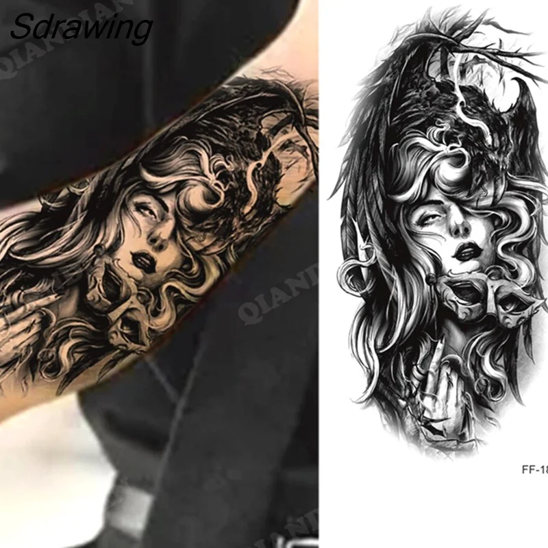 Sdrawing New Waterproof Temporary Tattoo Sticker Lion King Tiger Wolf Forest Mechanical Wild Boat Men Body Art Arm Fake Tatoo Women 328-0
