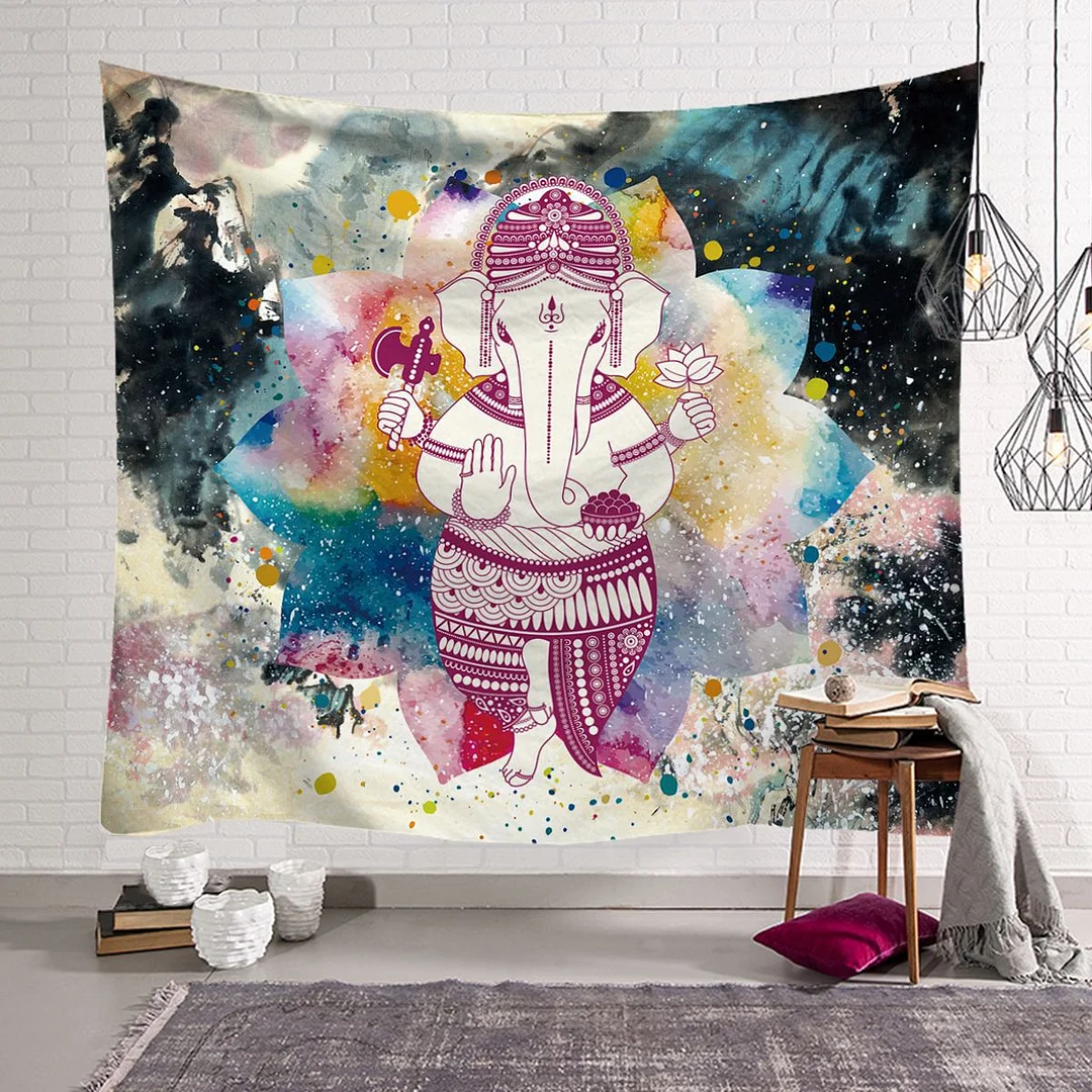 Bohemian Mandala Elephant Tapestry Wall Hanging Sandy Beach Picnic Throw Rug Blanket Camping Tent Travel Sleeping Pad Bedspread