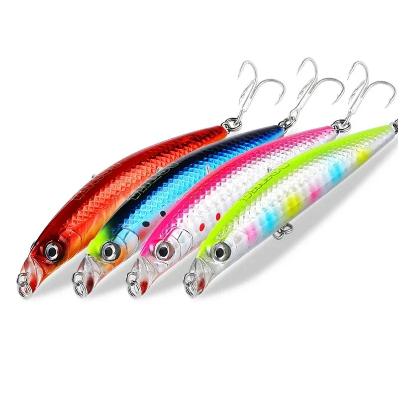 ASINIA Best price 4pcs each set 9cm 10g depth 0.5-1m fishing lures hard bait 10color choose minnow quality professional