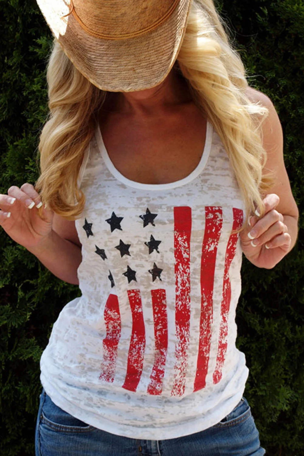 America Star & Stripes Flag Tank Top