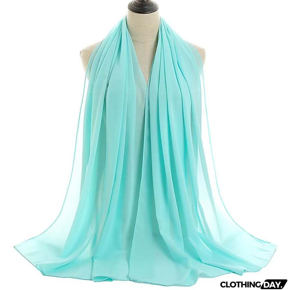 180*75cm Muslim Fashion Chiffon Hijab Scarf Women Scarves Long Shawl Islamic Hijabs Simple Head Scarf Solid Wrap Turban