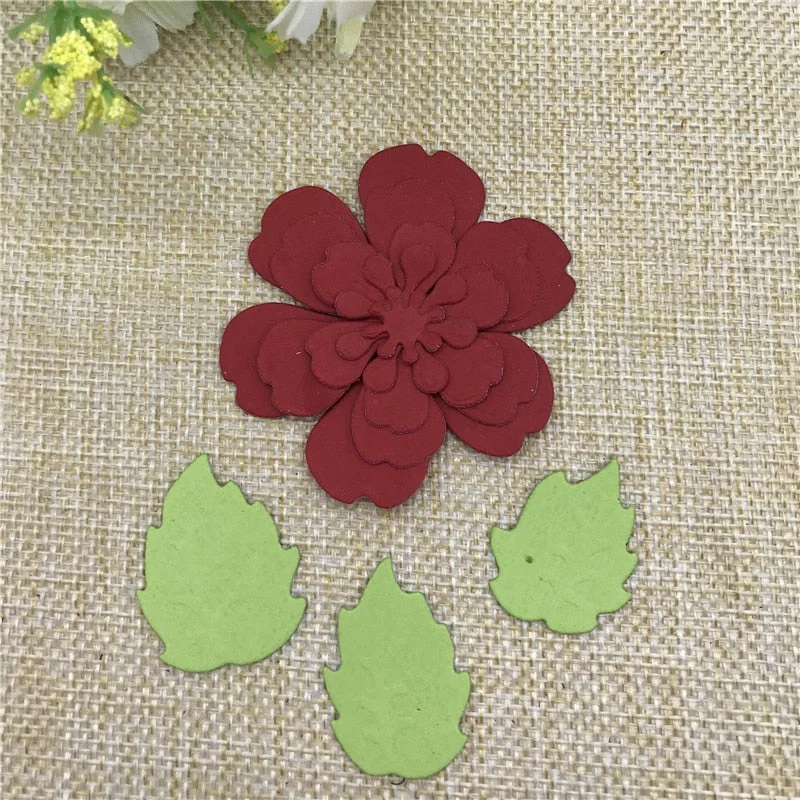 8pc flower spring leaf Metal Cutting Dies Stencil Scrapbooking Photo Album Card Paper Embossing Craft DIY