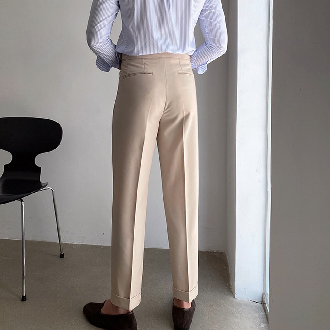 Gentleman Elegant And Comfortable Mens Trousers Mens Trous、、URBENIE