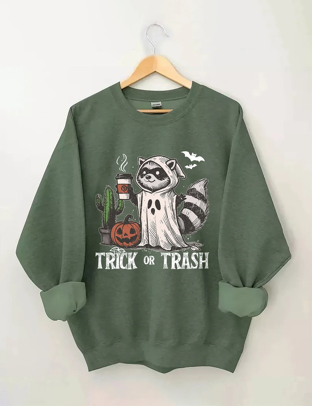 Trick Or Trash Raccoon Halloween Sweatshirt