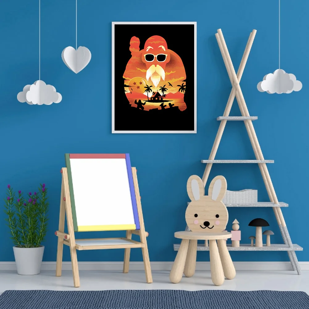 Full Round Diamond Painting 30*40cm - Silhouette Anime