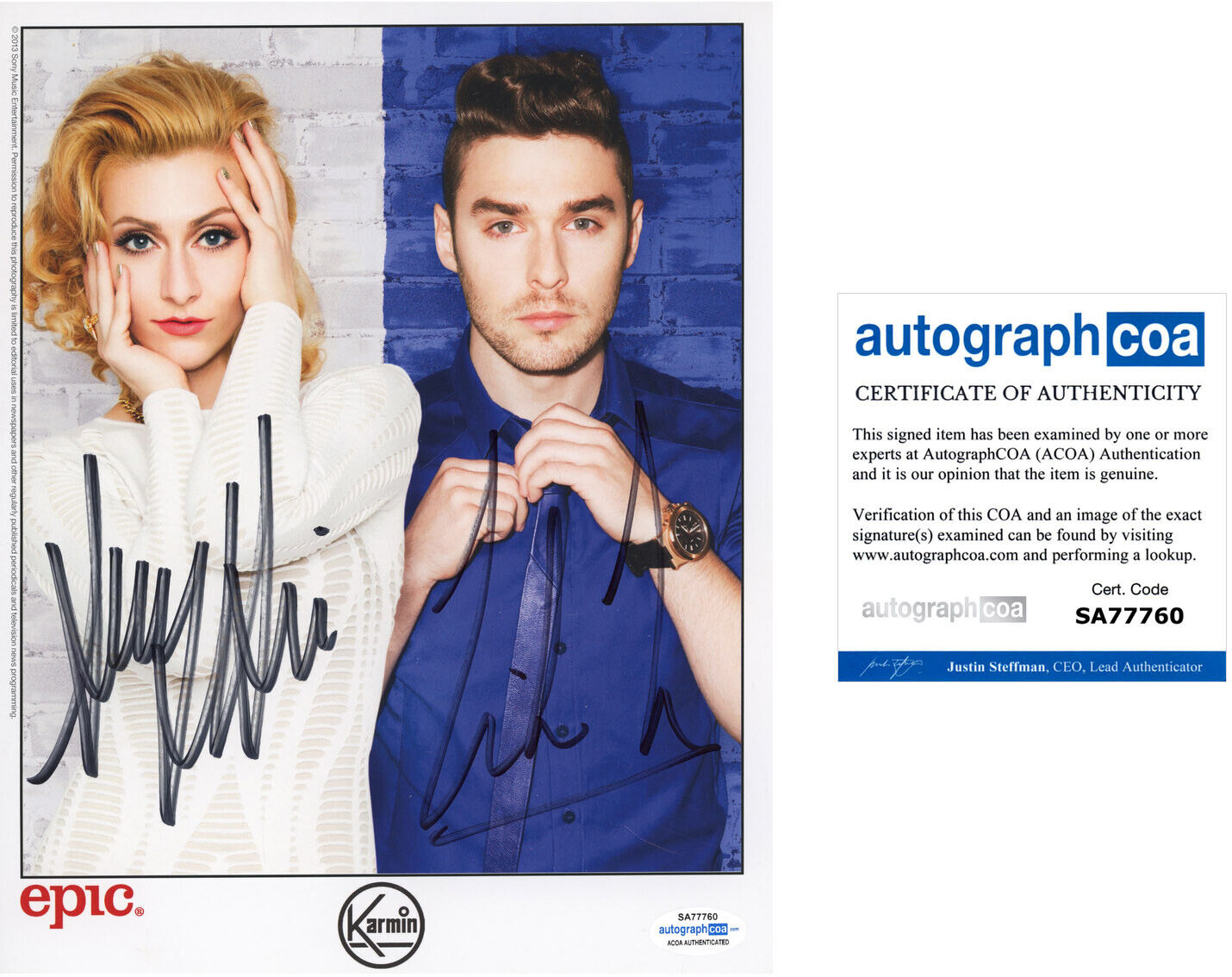 AMY NOONAN & NICK NOONAN signed Autographed KARMIN