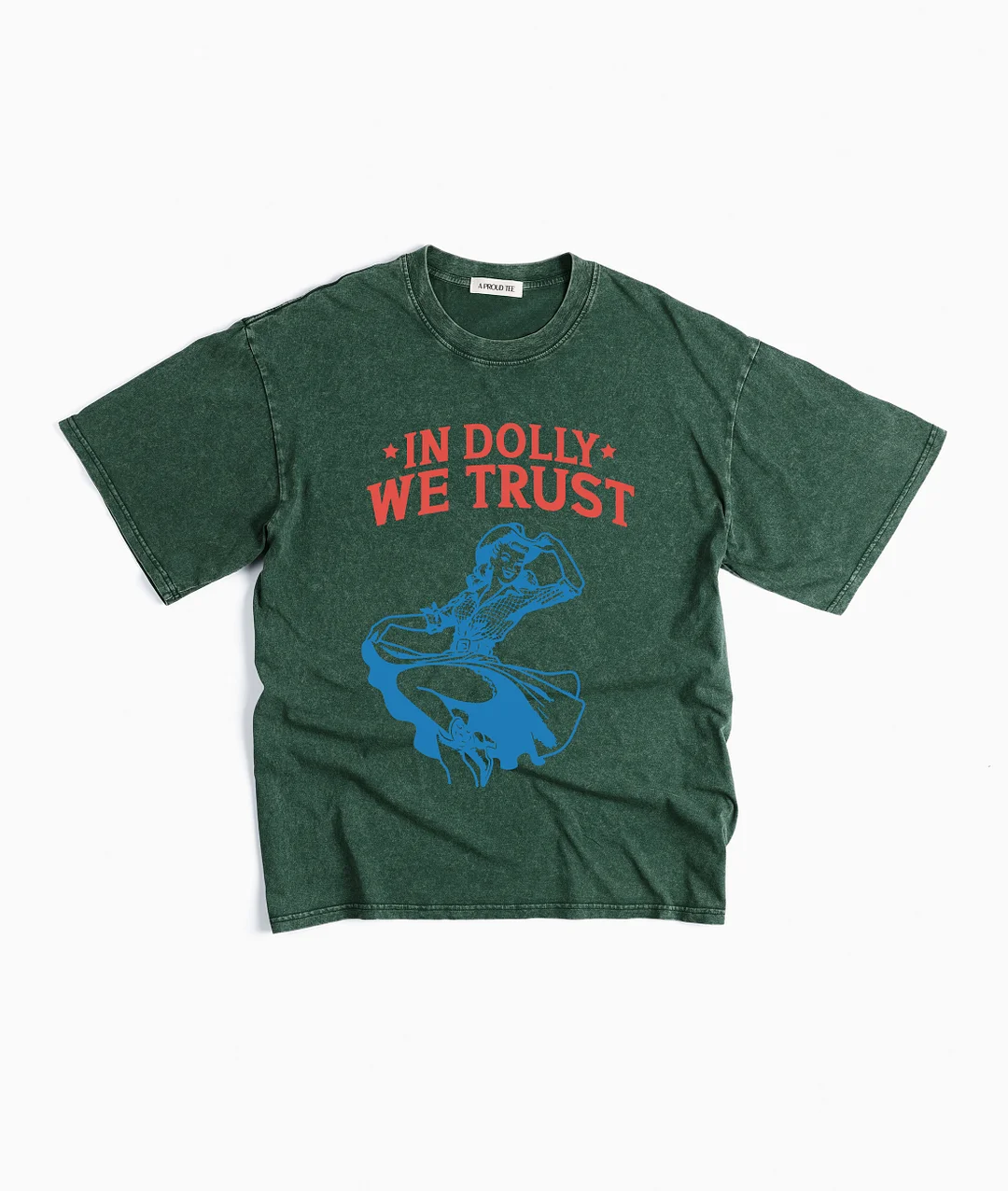 In Dolly We Trust Cowgirl Western Acid Wash T-shirt