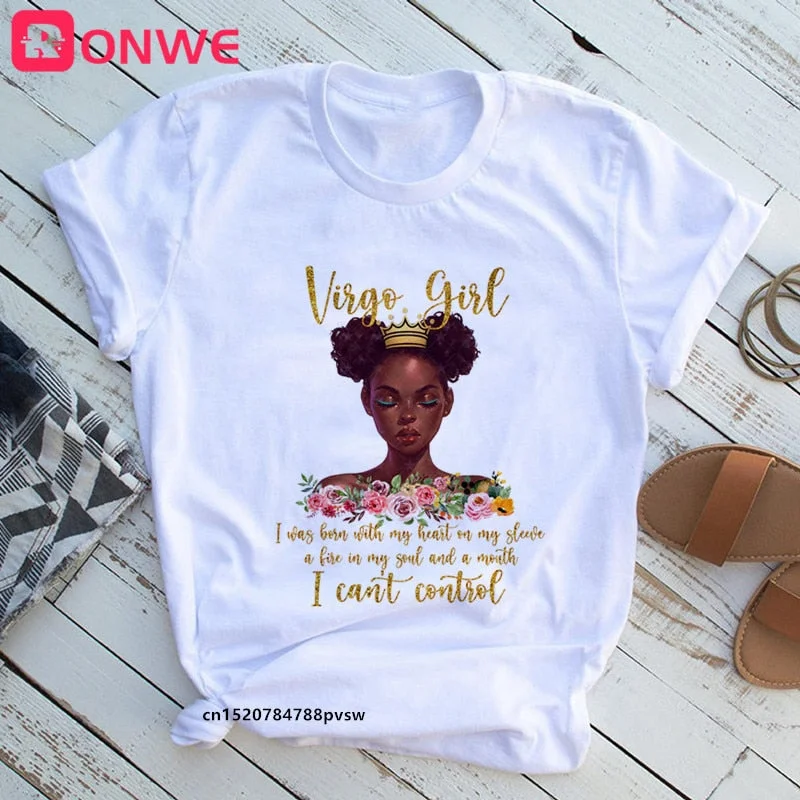 Black Queen Print Women T-shirt Girl 90s African unapologetically dope Funny 90S Print Tops Tee Gril Clothes,Drop Ship
