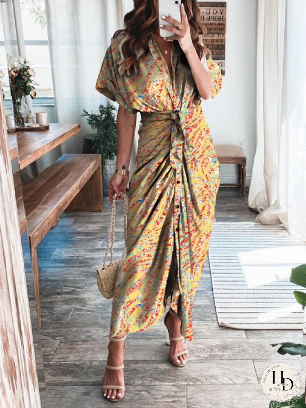 Fashion Print Shirt Dress multicolor P11649