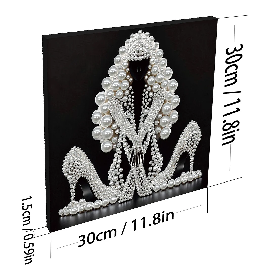 Elegant Lady - DIY Pearl Diamond Art Kit With Frame 30*30cm