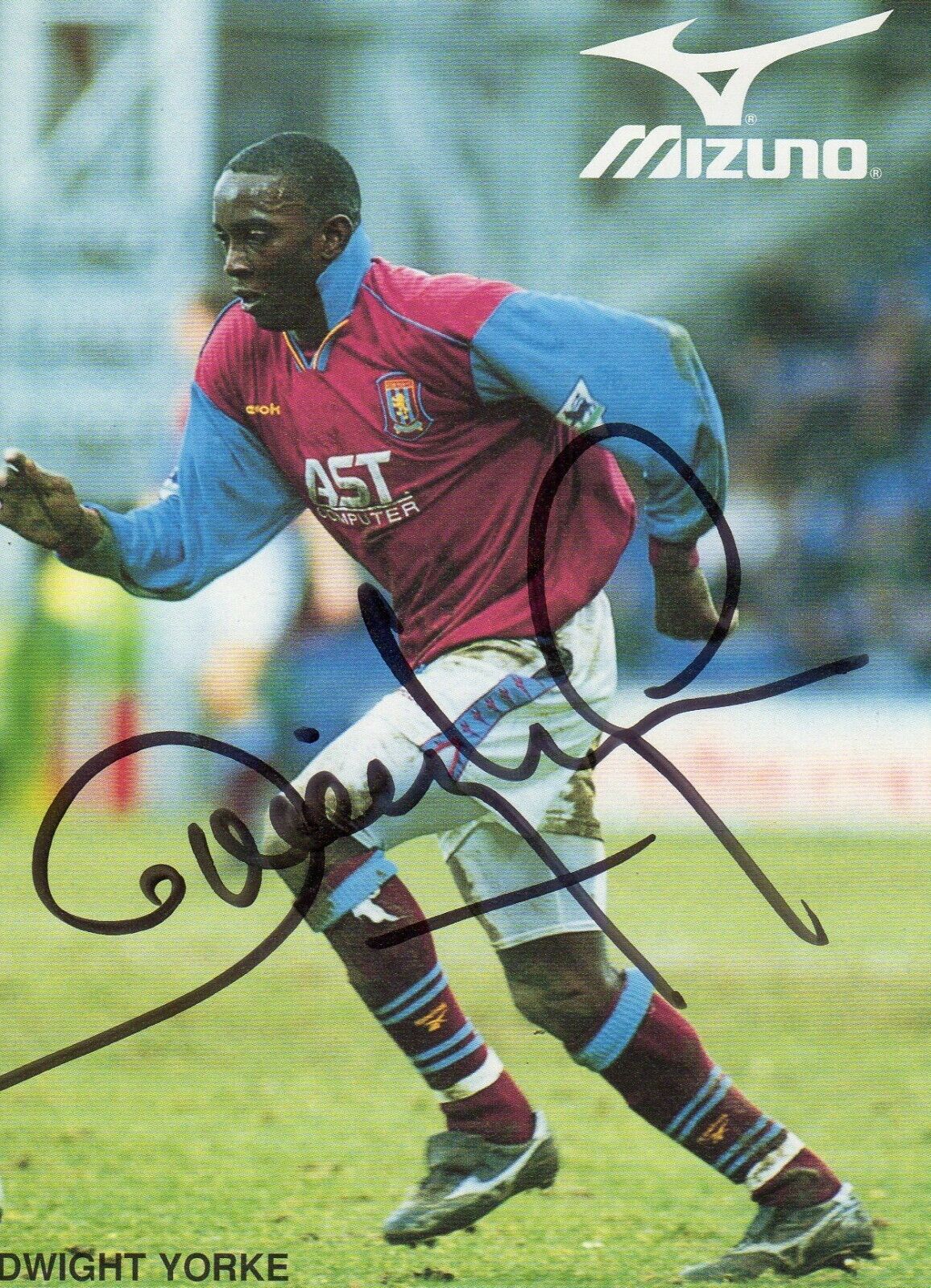 DWIGHT YORKE AUTOGRAPH, ASTON VILLA, FOOTBALL, SOCCER