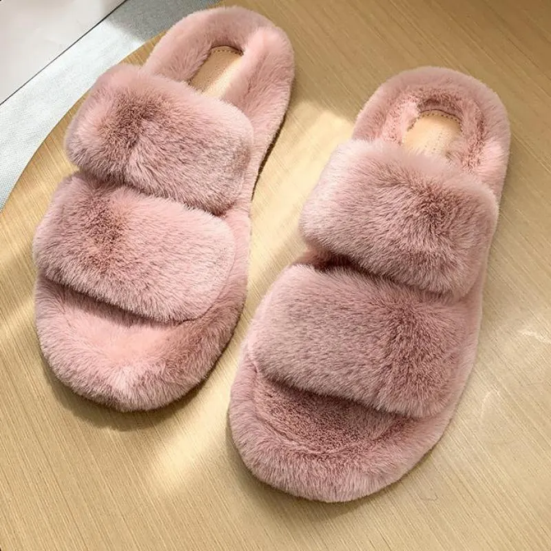 Fur Shoes Flock Womens Slippers Fashion Plush Flat 2022 Luxury Rubber Basic Ytmtloy Winter Indoor Flat With Zapatillas Mujer