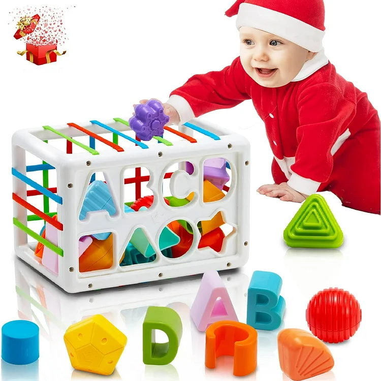 Wqfstore Baby Shape Sorter Toys for 1 Year Old, Upgrade Baby Montessori Toy and Developmental Sensory Toys 12-24 Months, Boys Girls Gifts, Preschool