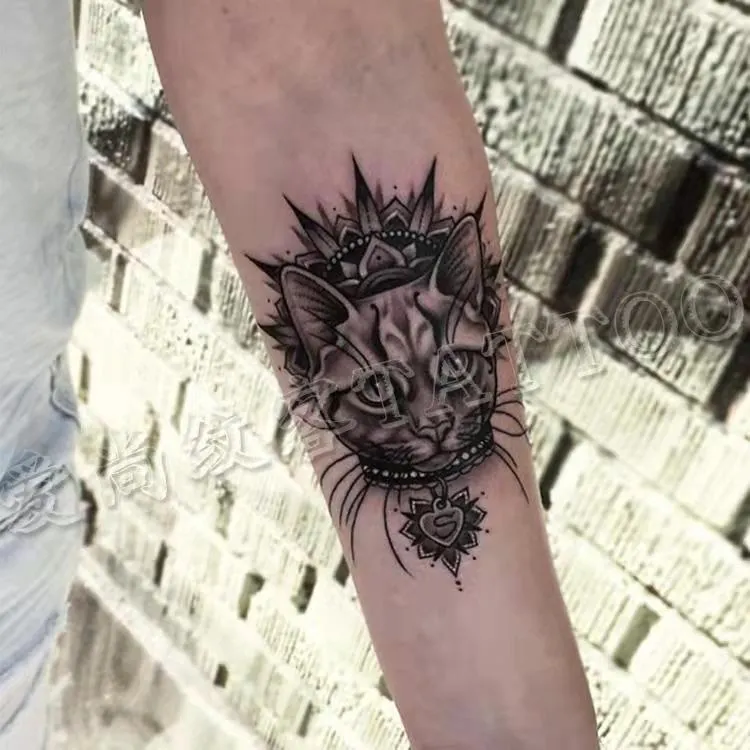 Tatoo Waterproof Cat Japanese Cute Pet Arm Semi Permanent Tattoo Cat Animal Funny Tattoo Sticker Temporary Tattoos for Men Women