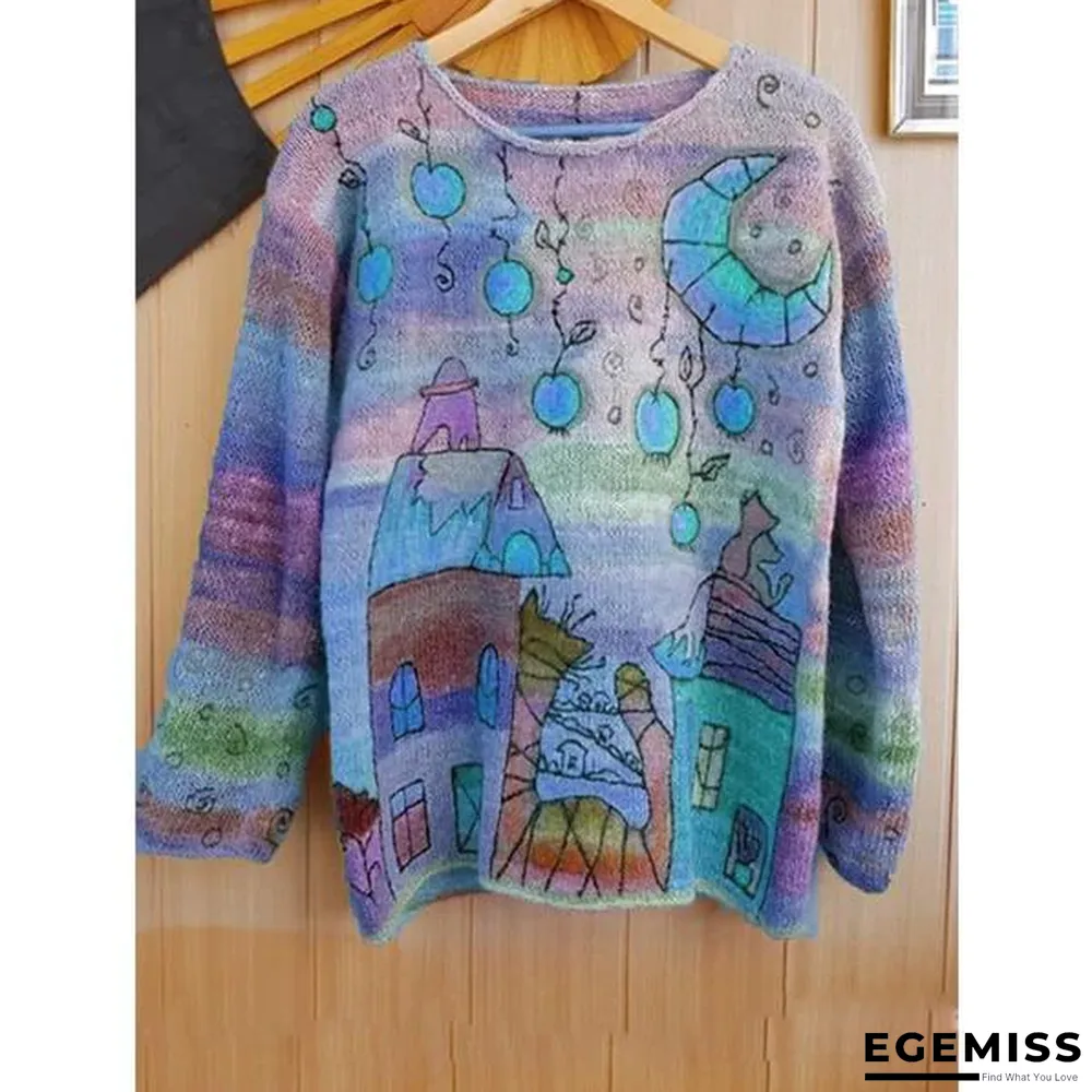 Casual Crew Neck Long Sleeve Sweater | EGEMISS